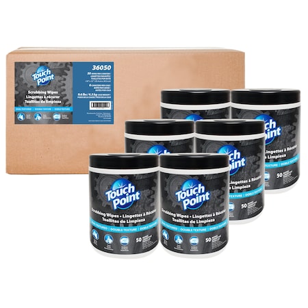 Touch Point Scrubbing Wipes Canister 50 Wipes/CAN 6 CAN/cs 36050